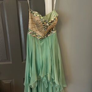 Elegant Green and Gold Women's Dress
